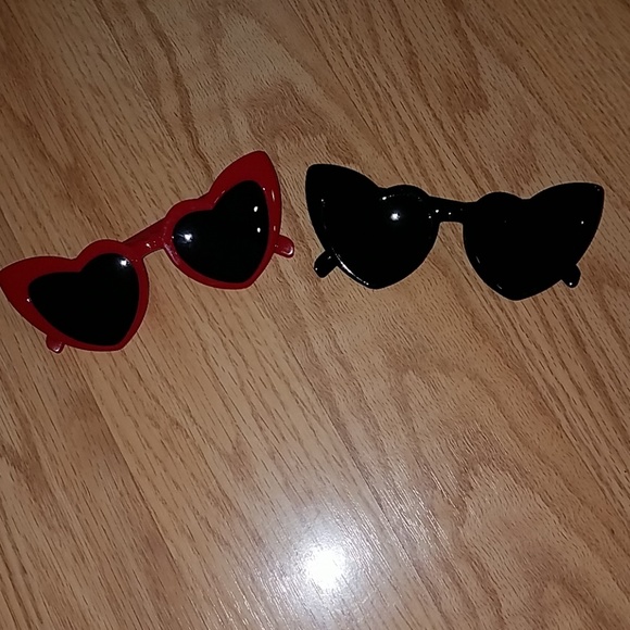 RETRO OVERSIZE LOLITA HEART SHAPED SUNGLASSES MOD - Picture 7 of 7